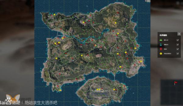 手游吃鸡地图辅助点（吃鸡地图高清大图）